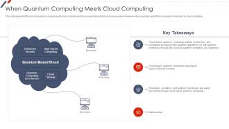 Quantum Mechanics When Quantum Computing Meets Cloud Computing