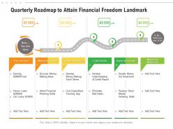 Quarterly roadmap to attain financial freedom landmark