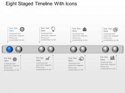 Re eight staged timeline with icons powerpoint template