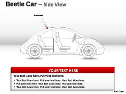 Red beetle car side view powerpoint presentation slides