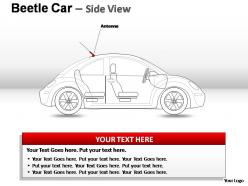 Red beetle car side view powerpoint presentation slides