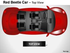 Red beetle car top view powerpoint presentation slides