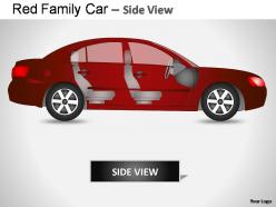 Red family car side view powerpoint presentation slides