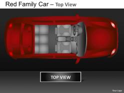 Red family car top view powerpoint presentation slides db