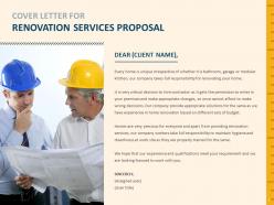 Renovation Services Proposal Powerpoint Presentation Slides