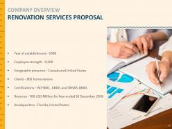 Renovation Services Proposal Powerpoint Presentation Slides