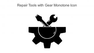 Repair Tools With Gear Monotone Icon In Powerpoint Pptx Png And Editable Eps Format