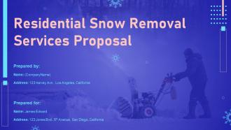 Residential Snow Removal Services Proposal Powerpoint Presentation Slides