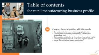 Retail Manufacturing Business Profile Powerpoint Presentation Slides Graphical Images