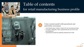 Retail Manufacturing Business Profile Powerpoint Presentation Slides Idea Best