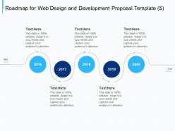 Roadmap for web design and development proposal template ppt powerpoint presentation deck