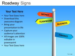 Roadway signs powerpoint presentation slides db