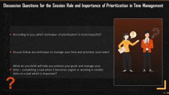 Role And Importance Of Prioritization In Time Management Training Ppt