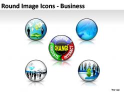 Round image icons powerpoint presentation slides