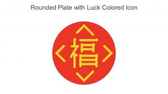 Rounded Plate With Luck Colored Icon In Powerpoint Pptx Png And Editable Eps Format