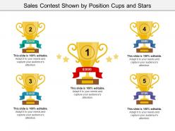 Sales contest shown by position cups and stars