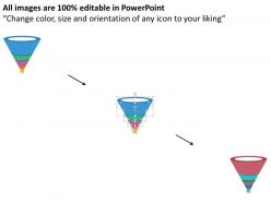 Sales process funnel diagram with icons flat powerpoint design