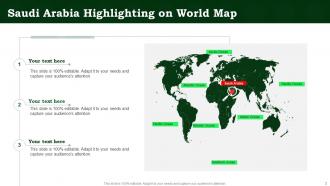 Saudi Arabia On World Map Powerpoint Ppt Template Bundles