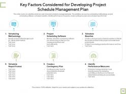 Schedule management plan situation analysis revenue generation performance goals