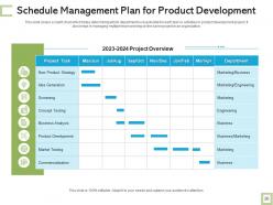 Schedule management plan situation analysis revenue generation performance goals