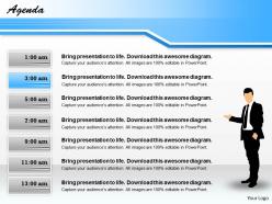 Share agenda with 7 staged process diagram 0214