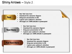 Shiny arrows style 2 powerpoint presentation slides