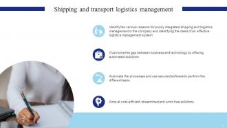 Shipping And Transport Logistics Management Powerpoint Presentation Slides