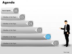 Six staged agenda sequential ladder diagram 0214