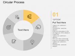 Six staged business circle process diagram flat powerpoint design