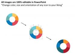 Six staged business circle process diagram flat powerpoint design