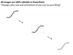 Six staged global growth arrow and icons ppt presentation slides