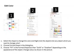 Six staged vertical timeline on world map ppt presentation slides