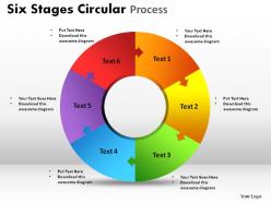 Six stages circular process powerpoint slides