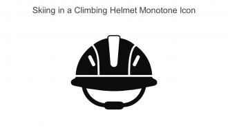 Skiing In A Climbing Helmet Monotone Icon In Powerpoint Pptx Png And Editable Eps Format