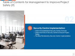 Management to improve project safety it powerpoint presentation slides