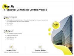 Electrical maintenance contract proposal powerpoint presentation slides