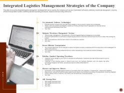 Integrated logistics management for increasing operational efficiency and order accuracy status complete deck