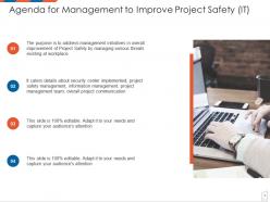 Management to improve project safety it powerpoint presentation slides