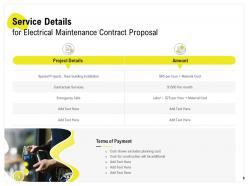 Electrical maintenance contract proposal powerpoint presentation slides