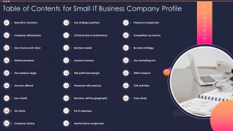 Small IT Business Company Profile Powerpoint Presentation Slides