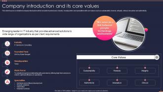 Small IT Business Company Profile Powerpoint Presentation Slides