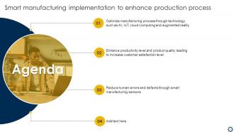 Smart Manufacturing Implementation To Enhance Production Process Powerpoint Presentation Slides