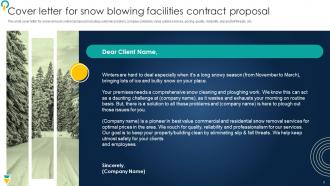 Snow Blowing Facilities Contract Proposal Powerpoint Presentation Slides