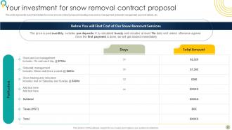 Snow Blowing Facilities Contract Proposal Powerpoint Presentation Slides