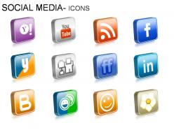 Social media icons powerpoint presentation slides