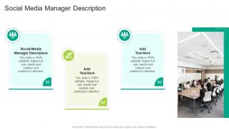 Social Media Manager Description In Powerpoint And Google Slides Cpb