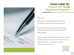 Sound And Video Equipment Supplier Proposal Powerpoint Presentation Slides