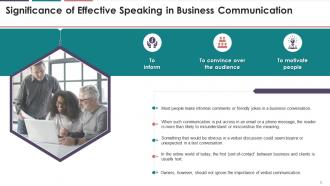 Speaking In Business Communication Training Module On Business Communication Edu Ppt