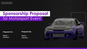 Sponsorship Proposal For Motorsport Event Powerpoint Presentation Slides