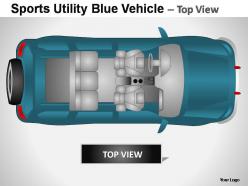 Sports utility blue vehicle top view powerpoint presentation slides